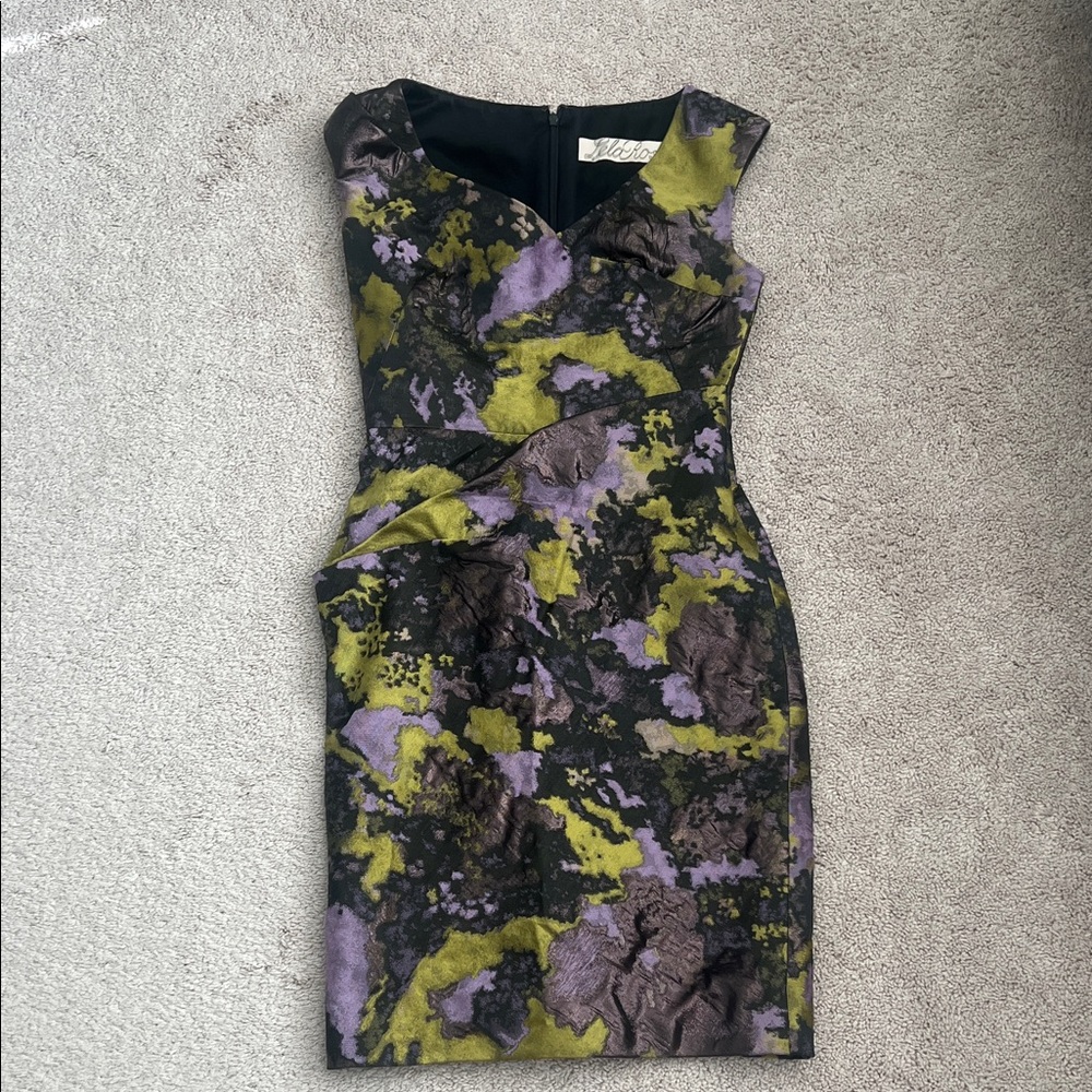 Lela Rose Elegant Purple and Green Women's Dress